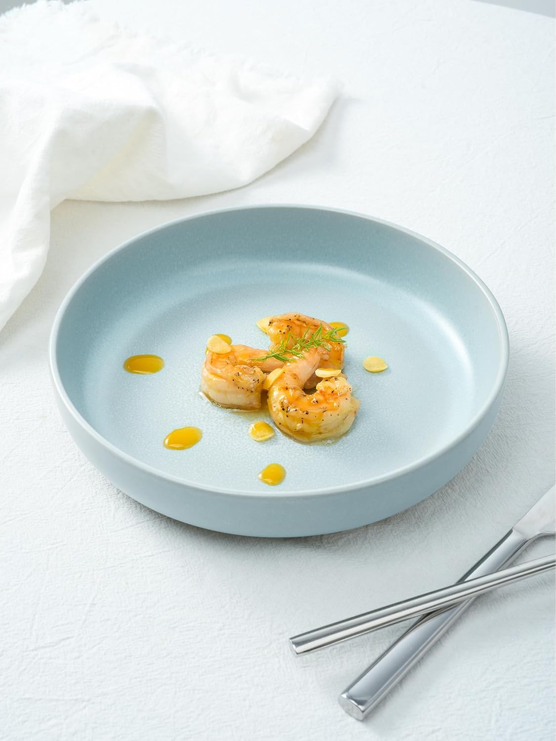 famiware Milkyway Pasta Bowls Set of 4, 8.5" Large Salad Bowls, Double Reactive Glaze, Sturdy &