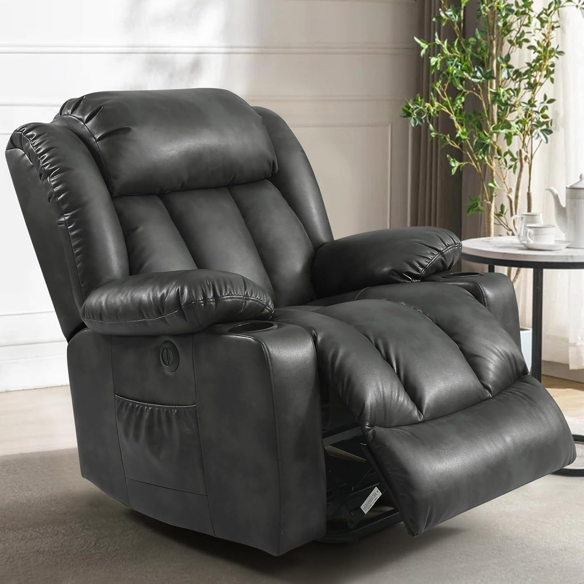 PARKOL Power Lift Recliner Chair for Elderly Breathable Leather Recliner Chair with Massage and