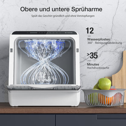 Portable Dishwasher Countertop, WIFI Smart Dishwasher, Compact Mini Dishwashers with 5L Built-in