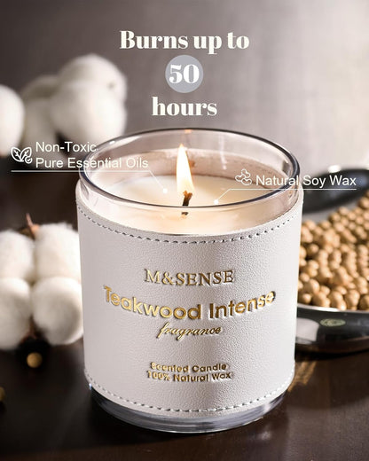 M&SENSE Mint Lavender Scented Soy Candles - Vegan, Heavy Scented, No Toxin Relaxing Candles for