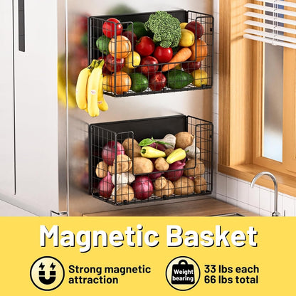 Magnetic Shelf for Fridge, Fruit Potato & Onion Storage Bins, Pantry Organizers & Storage, Large