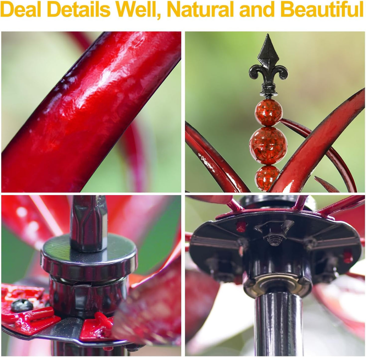LimeHill Wind Spinner for Garden and Yard - Large Metal Kinetic Wind Sculptures for Outdoor Decor