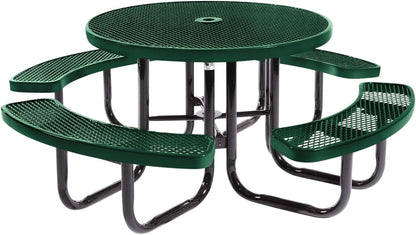Coated Outdoor Furniture Heavy-Duty Portable Outdoor Picnic Table with Umbrella Hole, Expanded