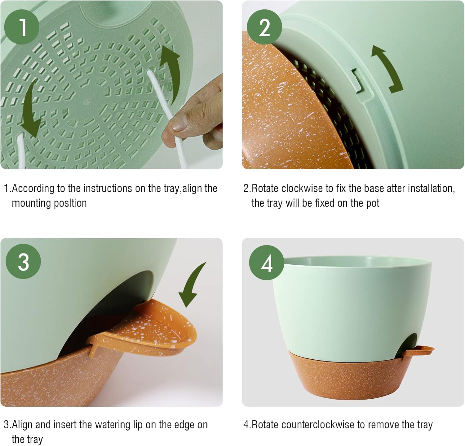 8 inch Hanging Planters, 2 Pack Self Watering Hanging Pots with 20oZ Deep Reservoir for Indoor
