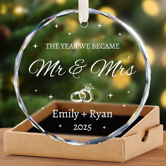 Wedding Gifts for Couples 2025 - Mr and Mrs Ornament 2025 - Bridal Shower Gifts for Bride