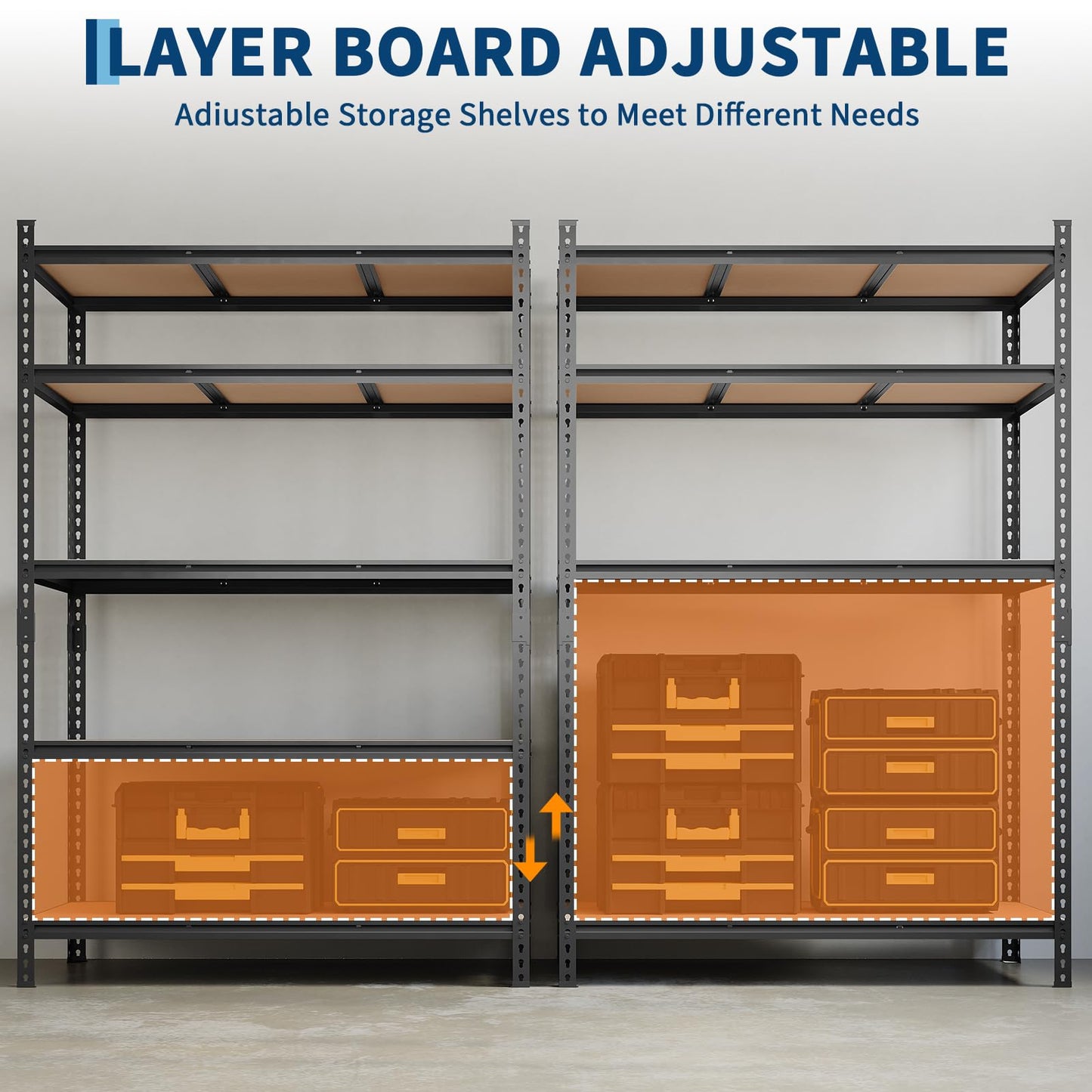 Garvee 5-Tier Storage Shelf 72" H 2 Pack Storage Shelving Unit