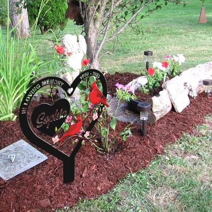 Personalized Cemetery Memorial Metal Stakes, Cardinals Memorial Grave Markers,Graden Decorations
