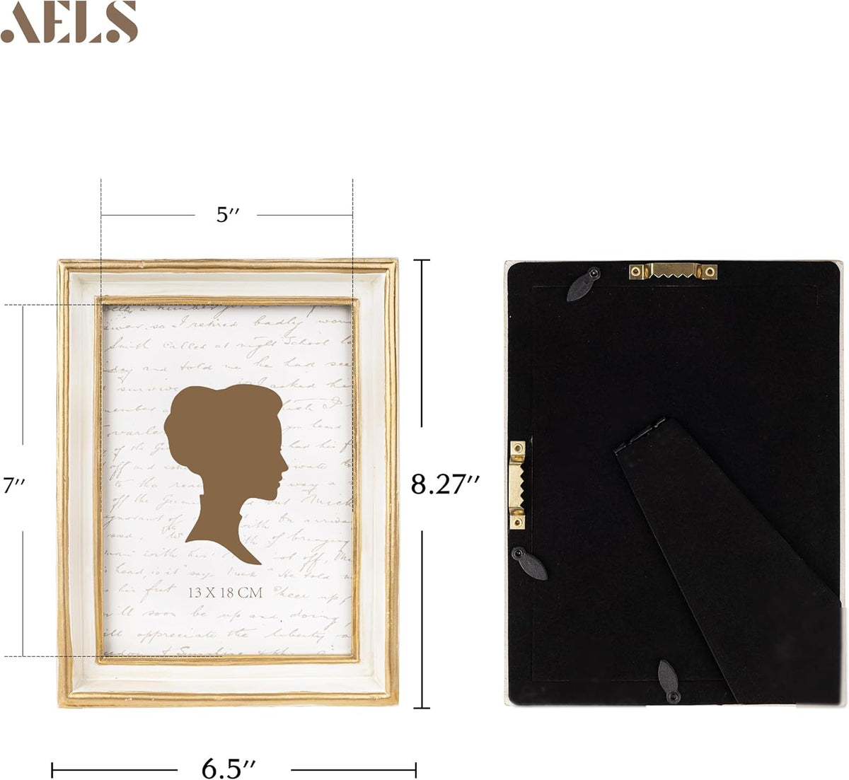 AELS 5x7 Inch Vintage Picture Frame, Elegant Antique Photo Frames with Glass Front, Photo Display