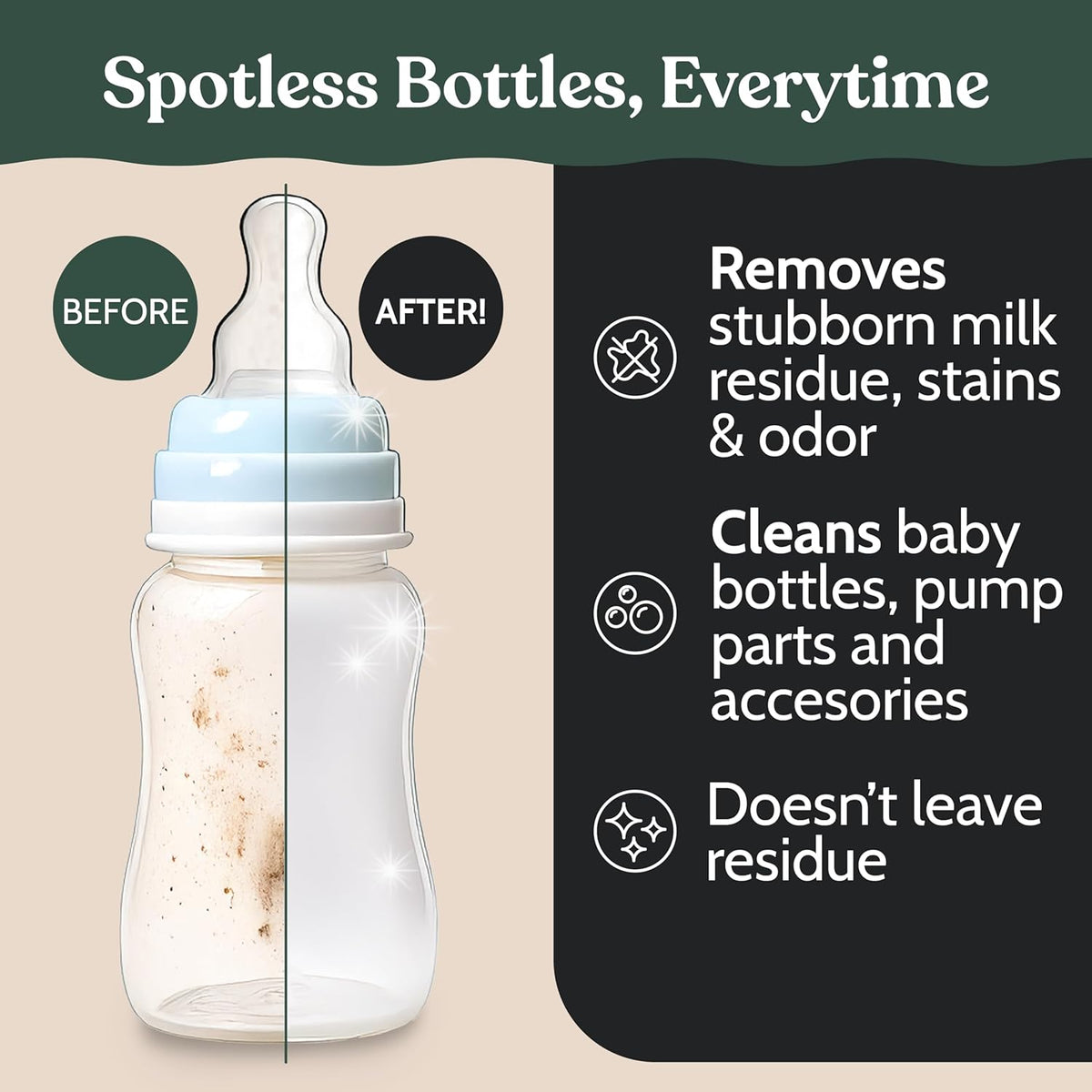 Roobi Detergent Tablets Compatible with Baby Brezza Bottle Washer Pro. Removes Milk Residue & Odor