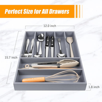Kitchen Silverware Drawer Organizer and Storage Organizador Small De Cucharas y Tenedores Cubiertos