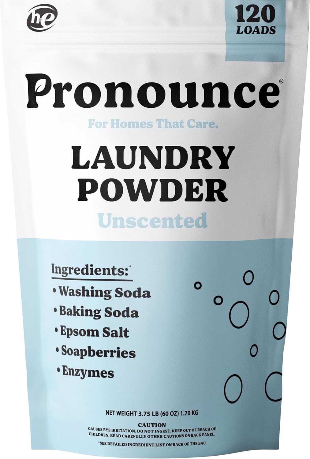 Pronounce Laundry Detergent Powder Alternative | Earth-Derived Ingredients, Eco-Friendly, Safer for