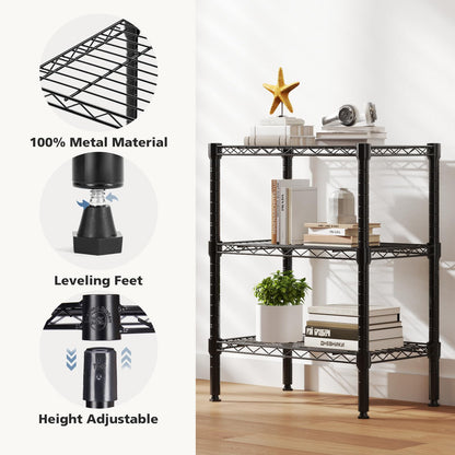 DUMOS 3-Tier Metal Storage Shelves, Wire Shelving, Storage Rack, 23.3" W