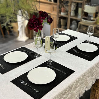 ANDSTAR Set of 8 Pcs Bamboo Placemats Sushi Rolling Mat Japanese Style Natural Anti-Slip Bamboo