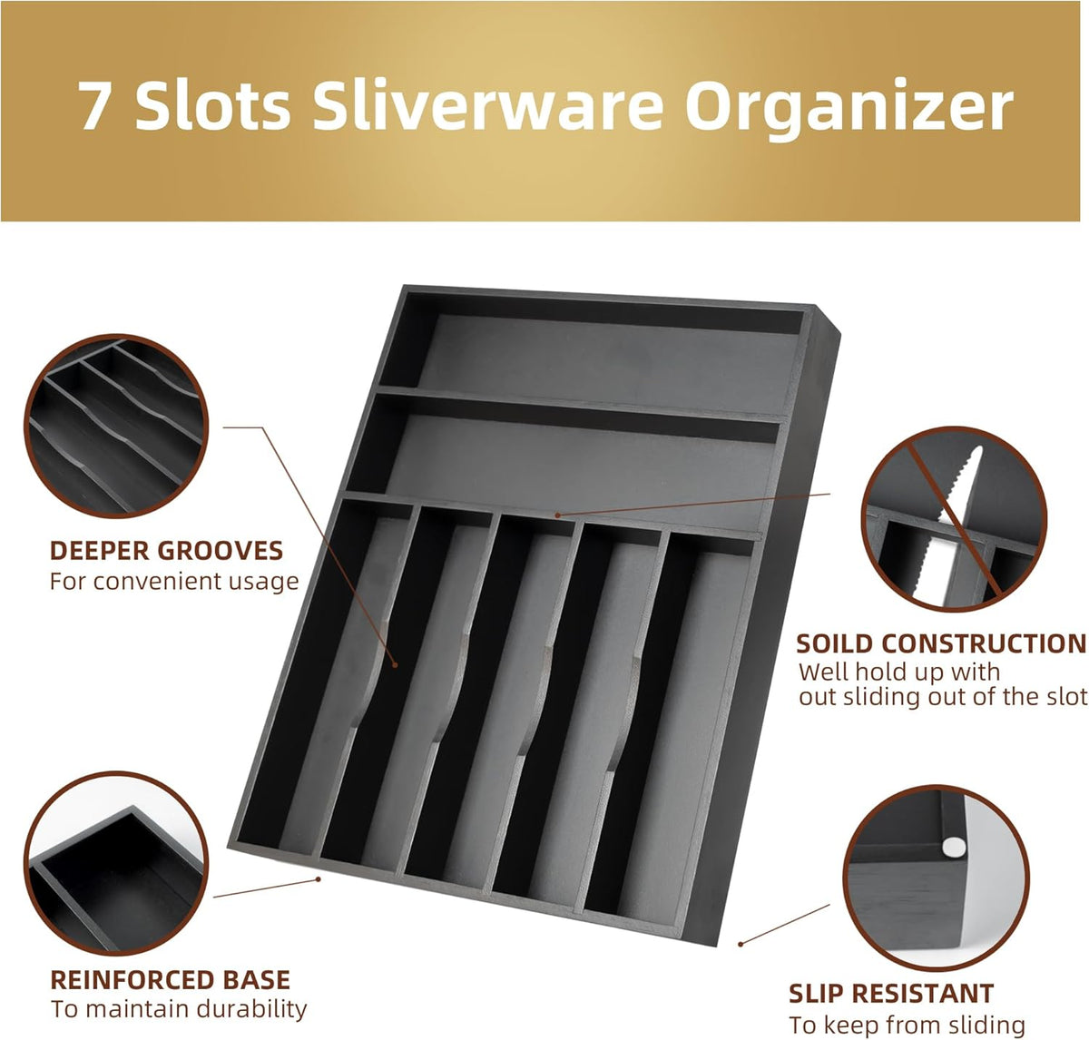 Silverware Organizer Kitchen Drawer Organizer Utensil Organizer Bamboo Silverware Holder Cutlery