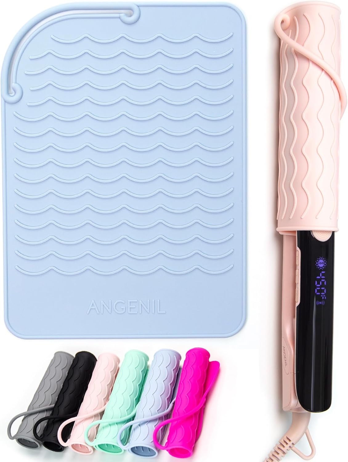 ANGENIL Heat Resistant Silicone Mat for Hair Tools - Counter Mat Pad Cover for Curling Irons, Flat