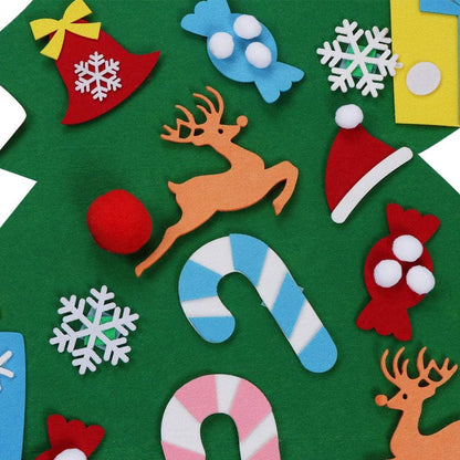 AerWo DIY Felt Christmas Tree Set + 26pcs Detachable Ornaments, Kids Wall Hanging Xmas Gifts for
