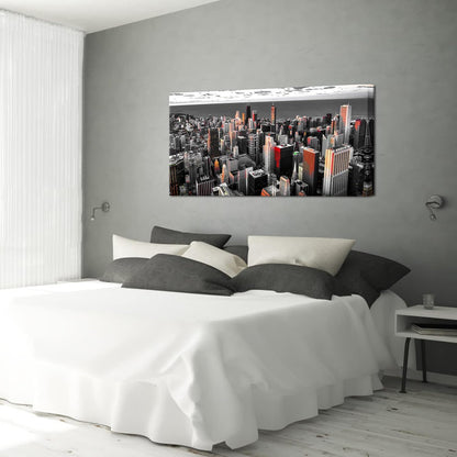Nachic Wall Black and White Chicago Canvas Print Art Modern Chicago Downtown at Sunset Pictures