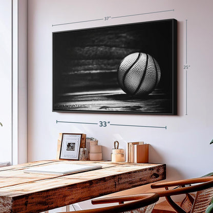 ElephantStock Basketball Wall Art - Horizontal Framed Canvas - 1-Piece Hallway Wall Decor