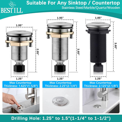 BESTILL Garbage Disposal Air Switch Kit - UL Listed, Cordless Sink Top Switch Button for Waste