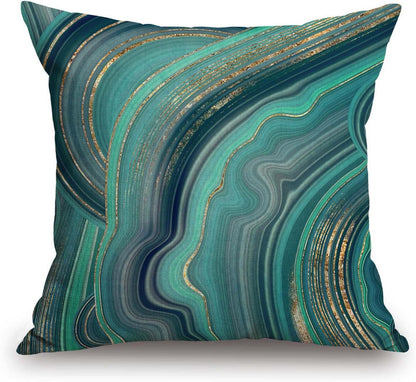TSSOHU Throw Pillow Cover 18x18 Inch Luxury Green Marble Home Decor Pillowcas Square Cushion Cover