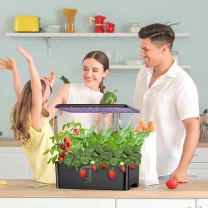 MUFGA 12 Pods Hydroponics Growing System, Indoor Garden with LED Grow Light, Plants Germination