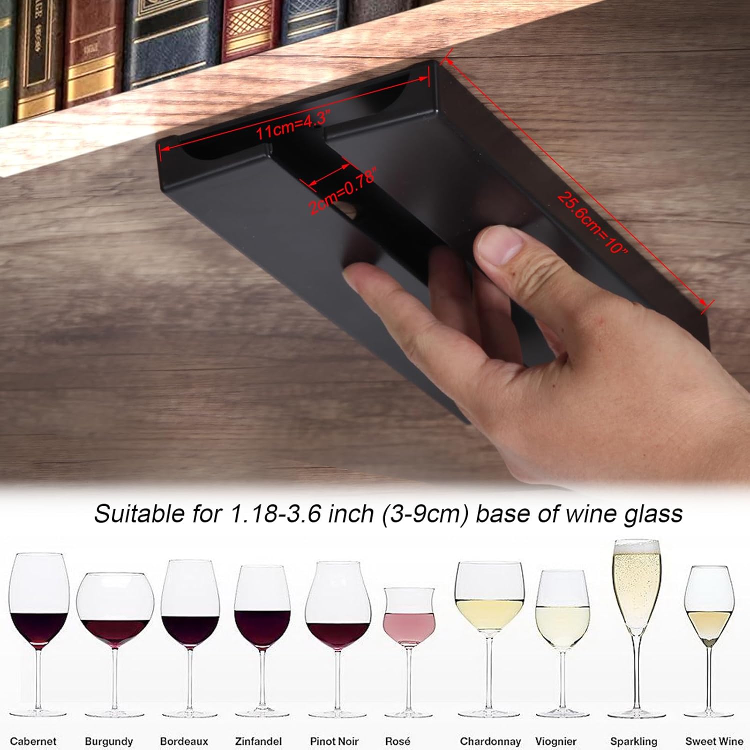 Wine Glass Holder Stemware Rack Hanger Under Cabinet or Counter for Bar,Kitchen and Restaurant Set