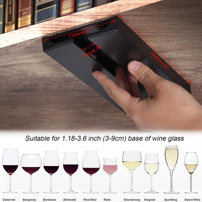 Wine Glass Holder Stemware Rack Hanger Under Cabinet or Counter for Bar,Kitchen and Restaurant Set