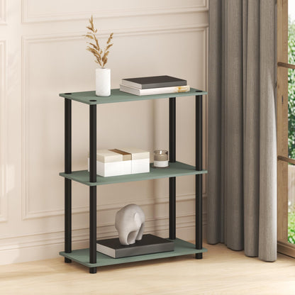Furinno Turn-N-Tube Storage Shelves, 3-Tier Book Shelf, Corner Shelf, Toolless Open Shelves, for