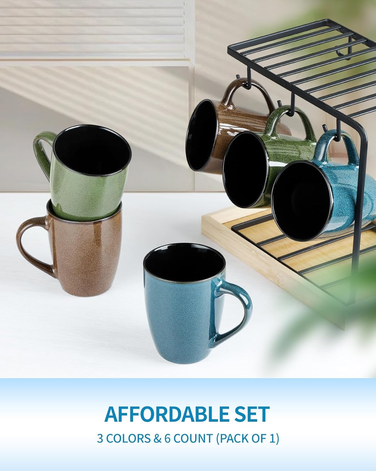 Ceramic Mugs 12oz,Large Ceramic Coffee Cups for Men, Women, Dad, Mom, Modern Coffee Mugs With