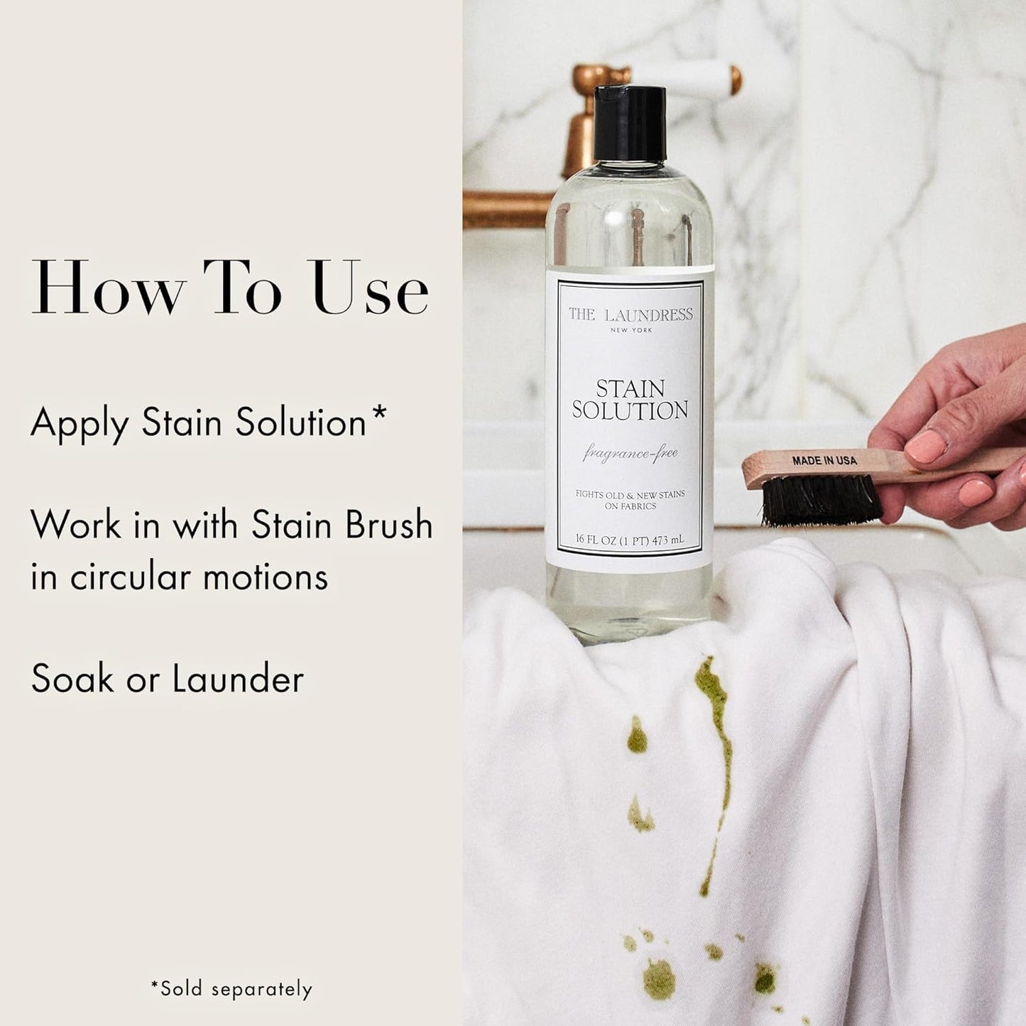 The Laundress Stain Brush, Laundry Brush for Stain Removal, Stain Brush for Clothes, Small Brush