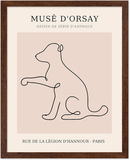 Poster Master Vintage Poster - Retro One Line Dog Drawing Print - Dog Art - Minimal Gift for Men