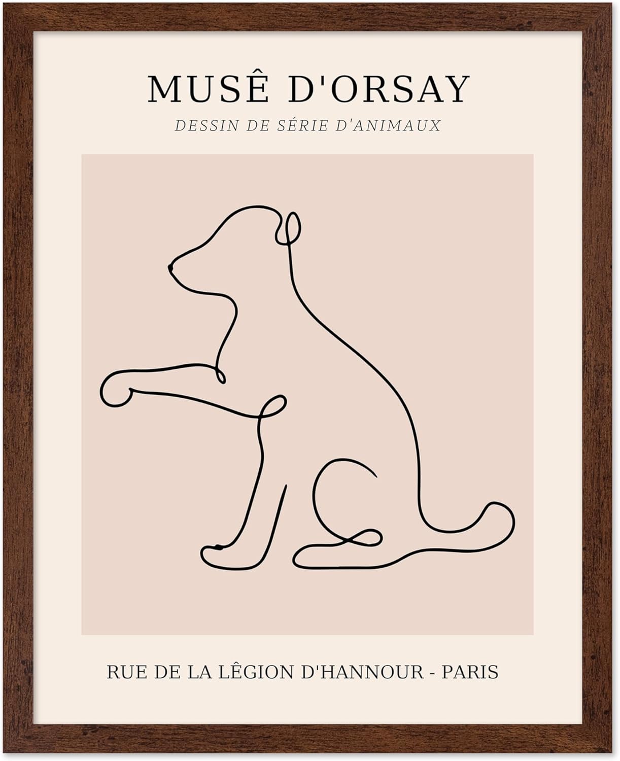 Poster Master Vintage Poster - Retro One Line Dog Drawing Print - Dog Art - Minimal Gift for Men