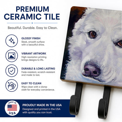 Caroline's Treasures 7418TH68 Great Pyrenees Contemplation Leash or Key Holder, Wall Hooks, Key