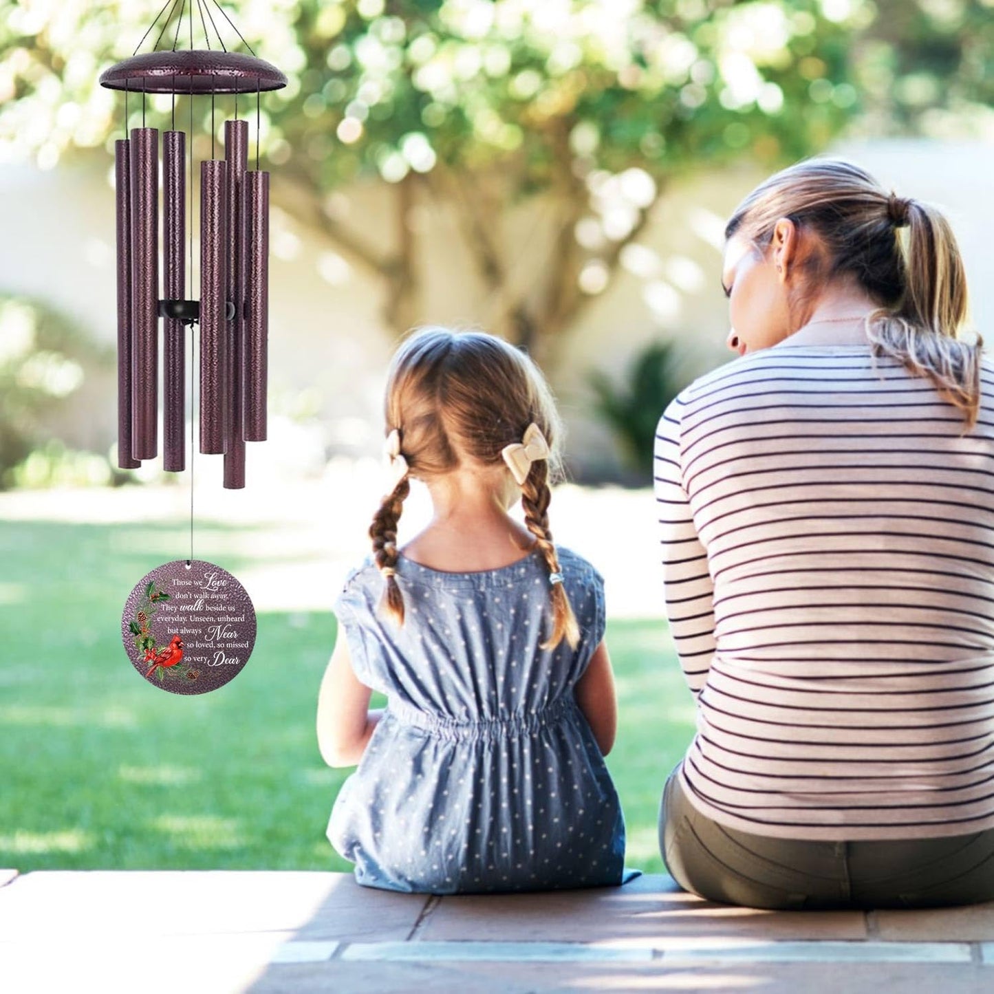 ASTARIN Personalized Cardinal Wind Chime Memorial, Customized Sympathy Wind Chimes for Loss of