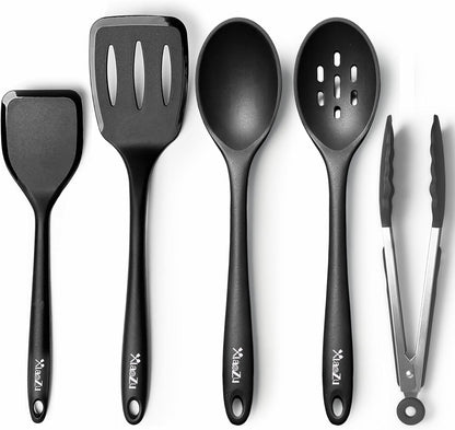 Silicone Cooking Utensils Set, Heat Resistant and large Non Stick Spatulas & Spoons for Kitchen