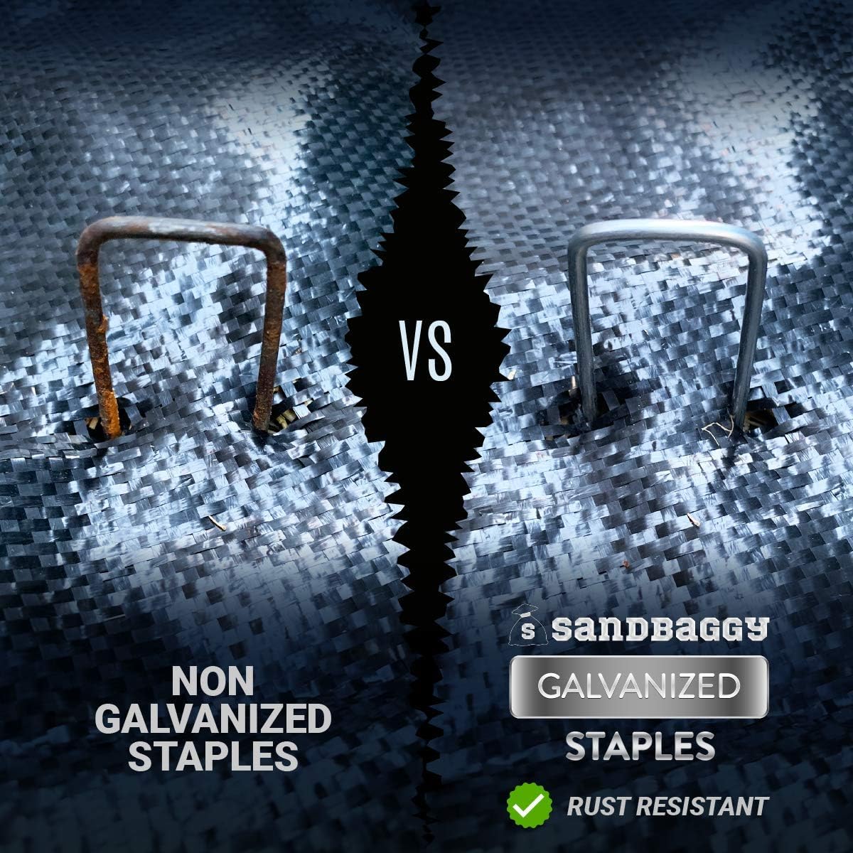 Sandbaggy 500-Count 6-Inch Galvanized Landscape Staples - SOD Garden Stakes ~ Trusted by Farmers &