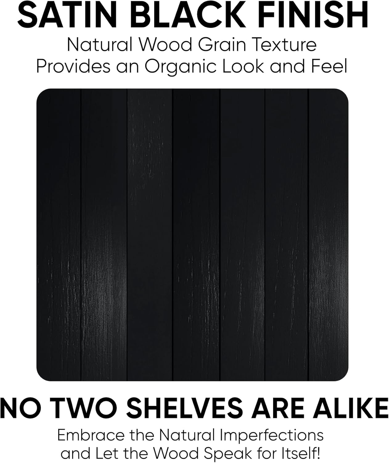 Homeforia Floating Black Shelf 60 inch, High End Solid Real Wood 60 inches Long Floating Shelves