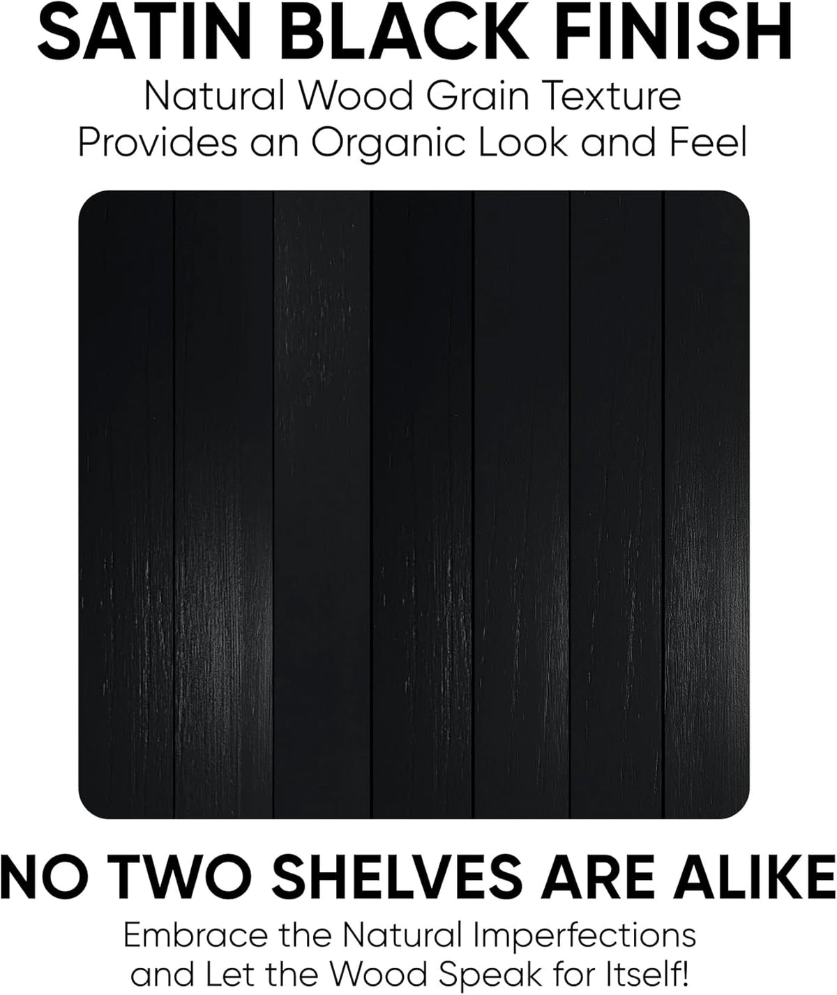 Homeforia Floating Black Shelf 60 inch, High End Solid Real Wood 60 inches Long Floating Shelves