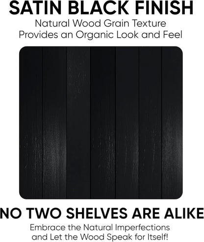 Homeforia Floating Black Shelf 60 inch, High End Solid Real Wood 60 inches Long Floating Shelves
