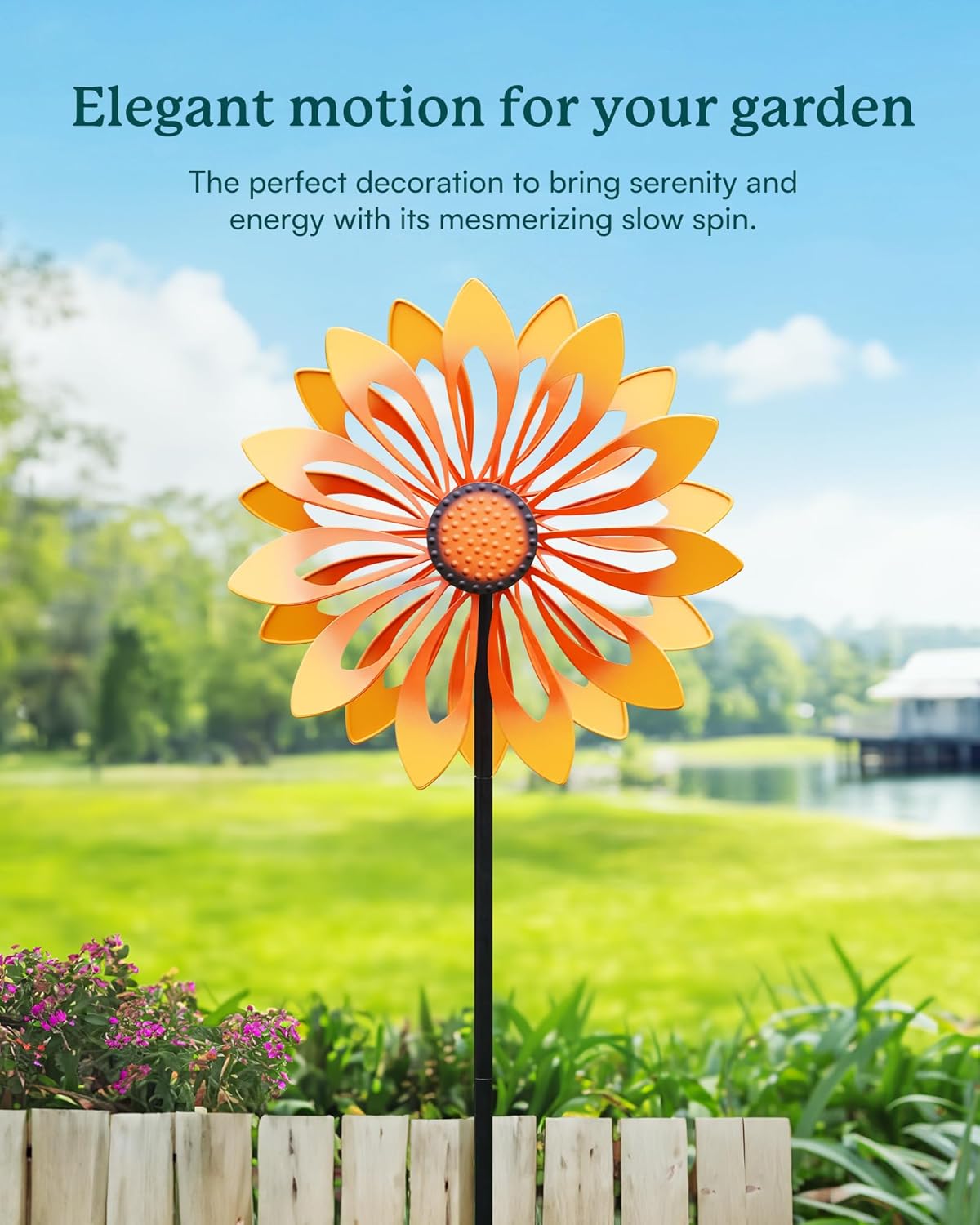 Floral Yard Garden Wind Spinners - Kinetic Outdoor Metal Wind Spinners, Lawn Yard Garden Decor