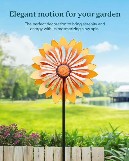 Floral Yard Garden Wind Spinners - Kinetic Outdoor Metal Wind Spinners, Lawn Yard Garden Decor