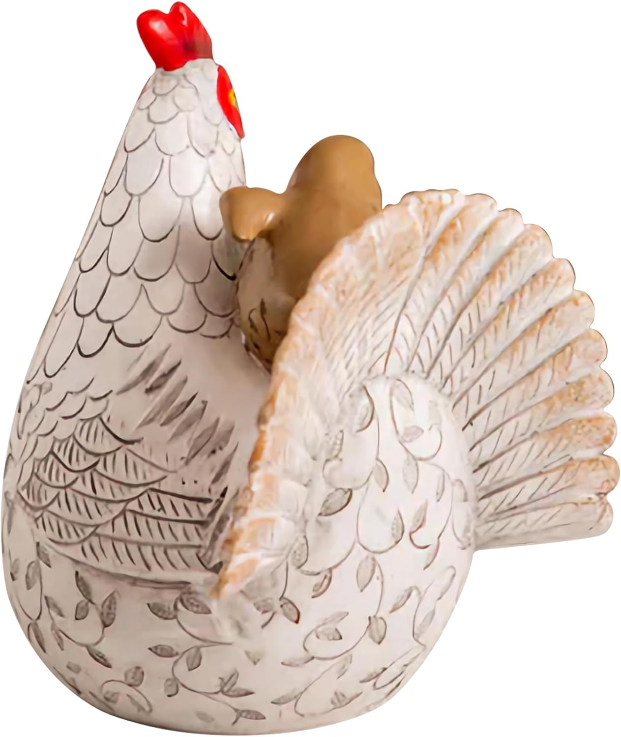 Elenon Chicken Outdoor Garden Statue Decorative, Adorable Flower Bed Rooster Outdoor Statue, Funny