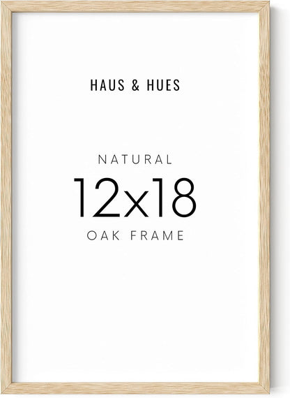 HAUS AND HUES 12 by 18 Picture Frame Set of 1-12 x 18 Poster Frame, 18x12 Light Wood Frame, 12x18