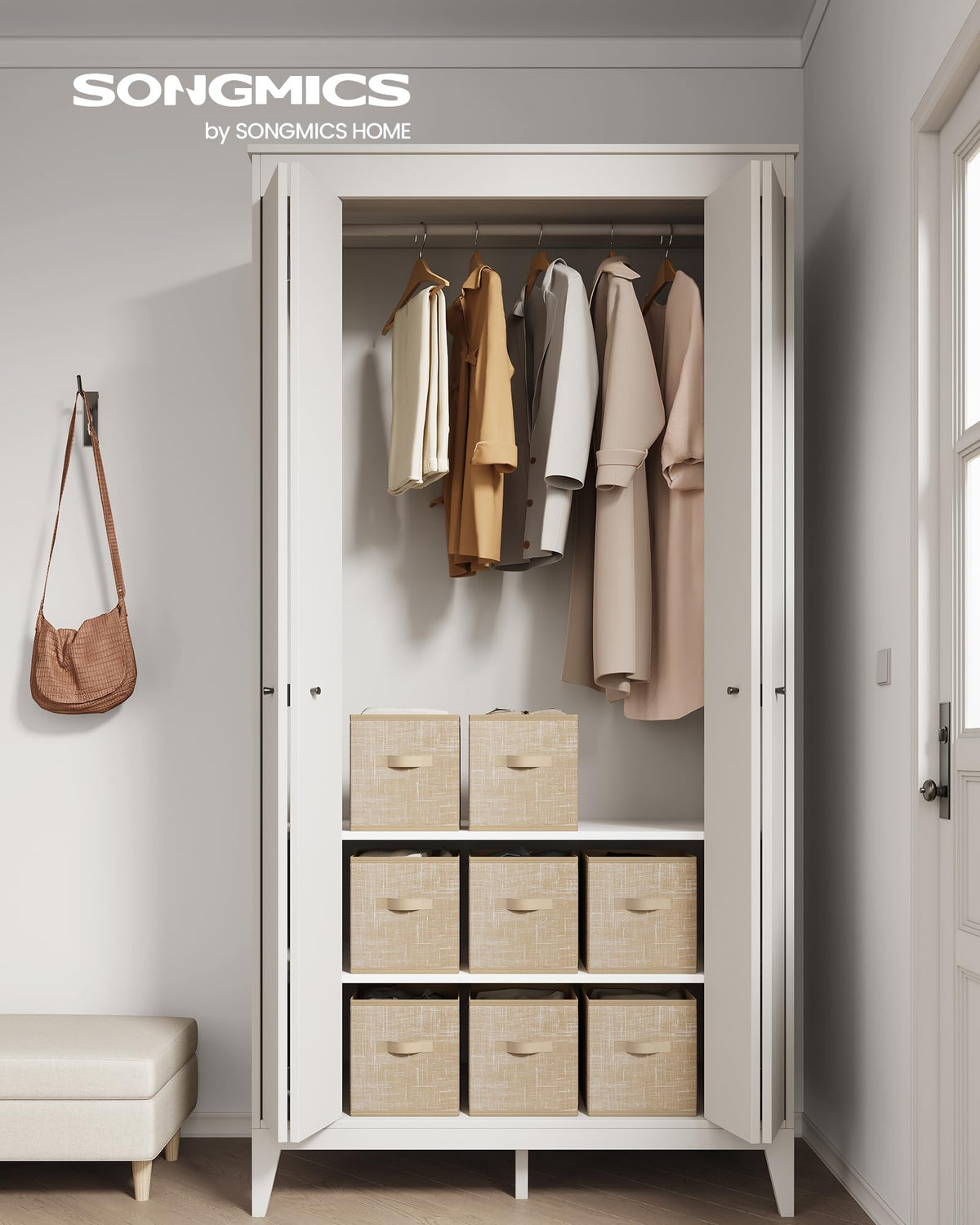 SONGMICS Storage Cubes, Set of 8, 11-Inch Foldable Closet Organizers