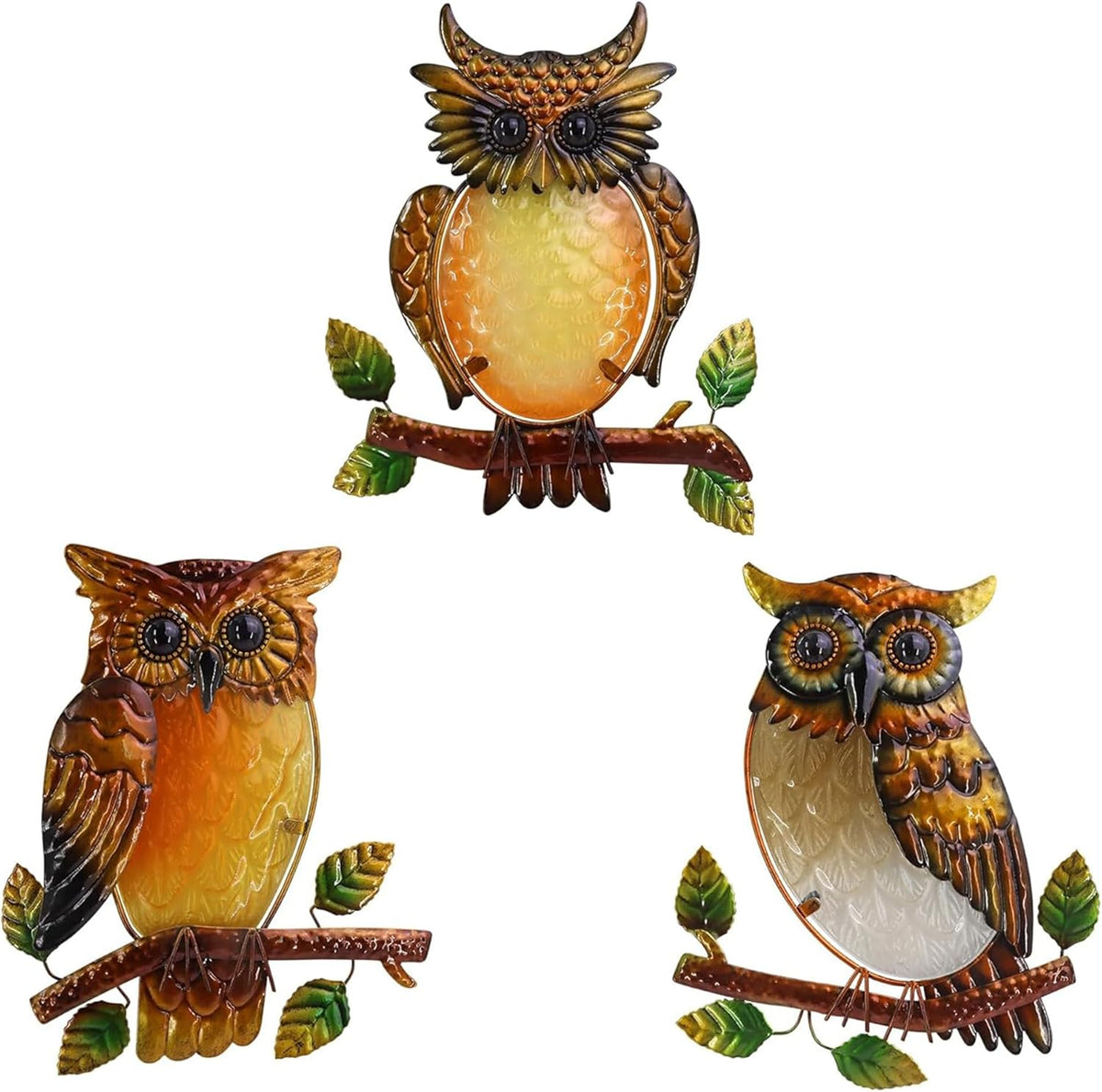 J-Fly Owl Decorative Metal Wall Art Owl Outdoor Decorative Metal Bird Wall Art Exquisite Owl