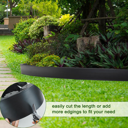Hugeleaf 4.5 Inch Tall Landscape Edging 60 Feet Garden Edging with 60 Spikes, Plastic Landscape