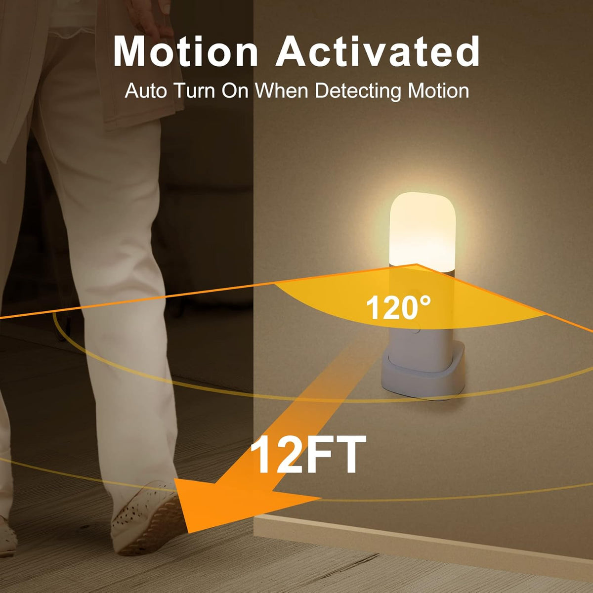 Rechargeable Motion Sensor Night Light, Battery Operated nightlights, Dimmable Motion Sensor Light