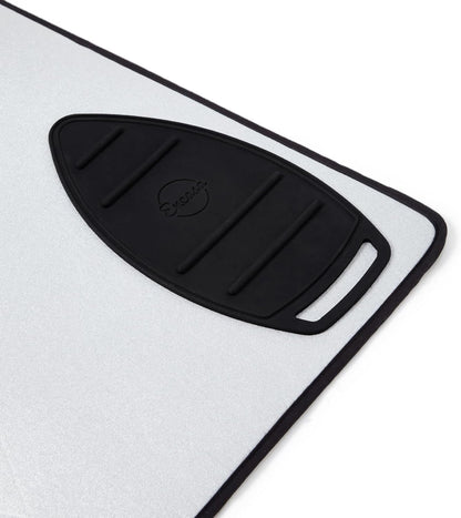 Encasa XO Ironing Mat/Pad - Metallic Silver (Large 48"x28") with 5mm Foam Padding & Silicone Iron