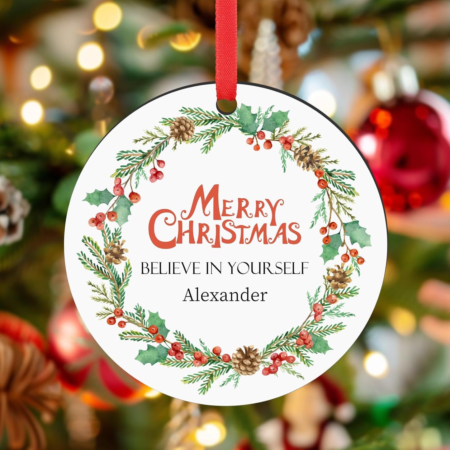 Personalized Christmas Ornaments 2025 Wood Custom Photo Picture Text Christmas Ornament