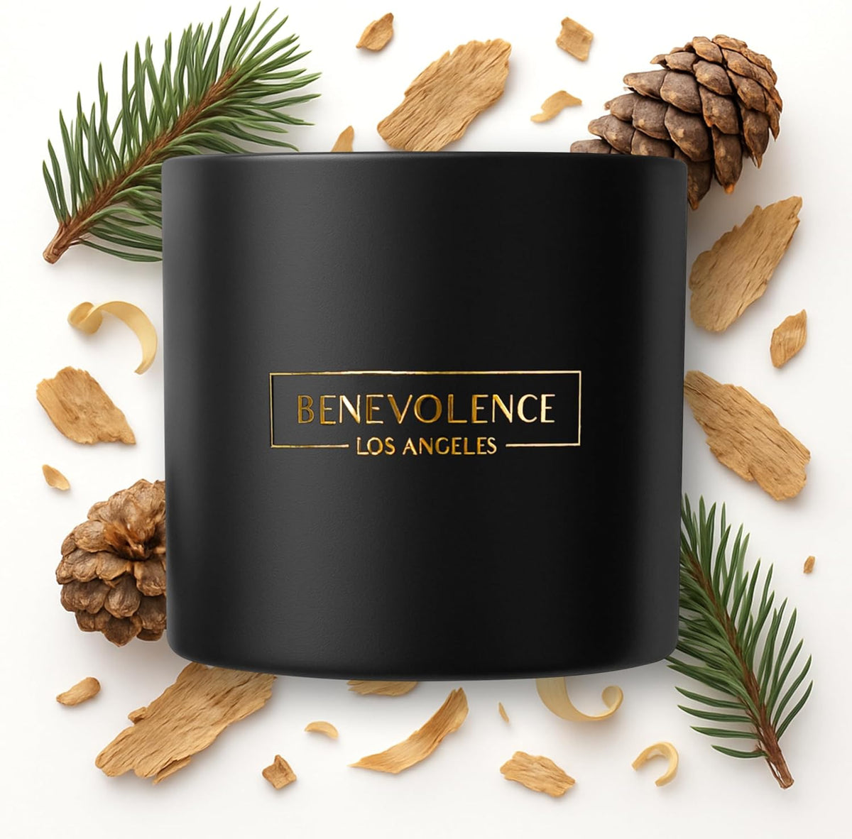 Benevolence LA Pine Wood Scented Candles | 14.5 oz Christmas Candles for Women | 45 Hour Burn Pine